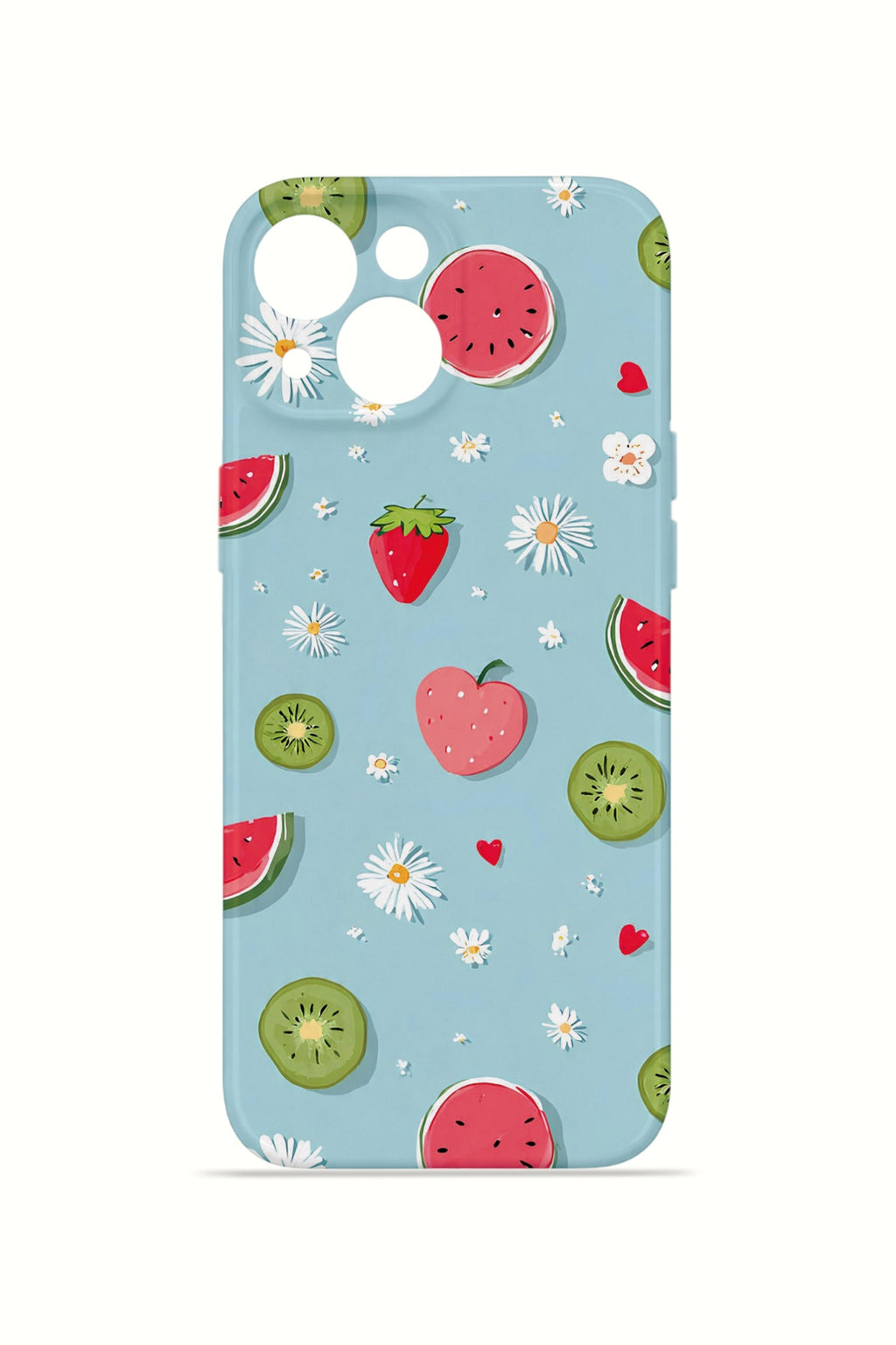 iPhone 14 Valestra İnce Kamera Korumalı Mika Kılıf Fruit Confetti Sky