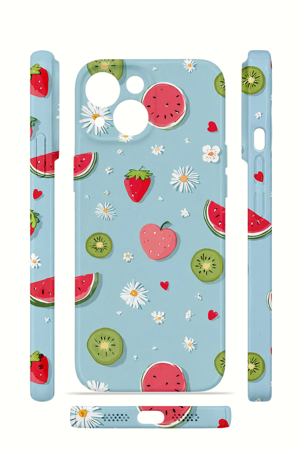 iPhone 14 Plus Valestra İnce Kamera Korumalı Mika Kılıf Fruit Confetti Sky