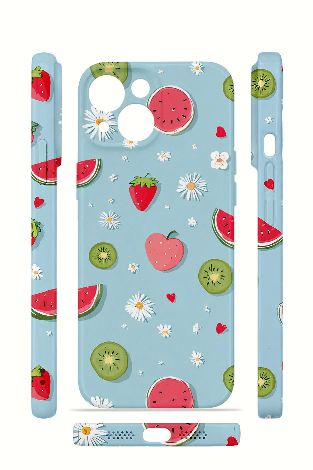 iPhone 14 Plus Valestra İnce Kamera Korumalı Mika Kılıf Fruit Confetti Sky