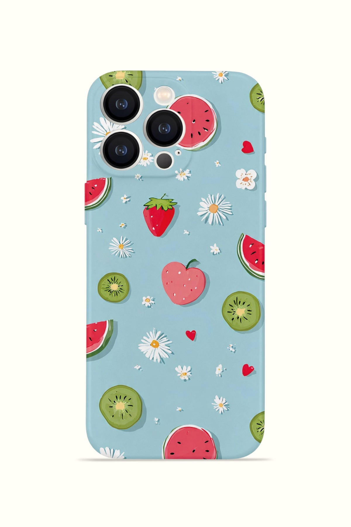 iPhone 16 Pro Valestra İnce Kamera Korumalı Mika Kılıf Fruit Confetti Sky