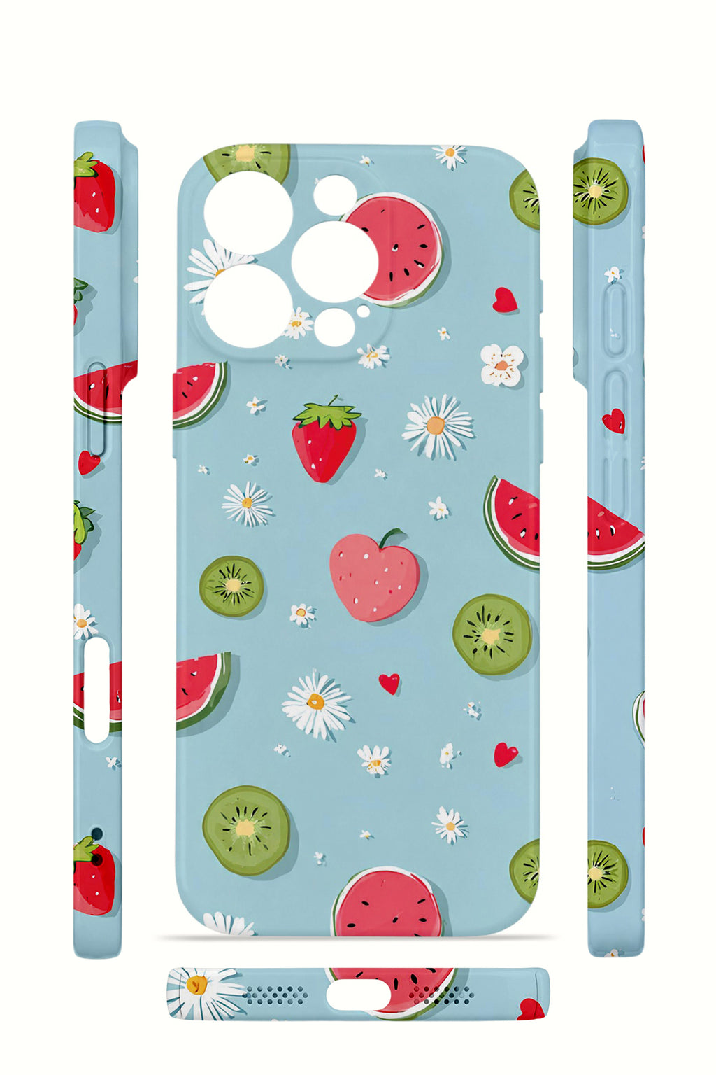iPhone 16 Pro Valestra İnce Kamera Korumalı Mika Kılıf Fruit Confetti Sky