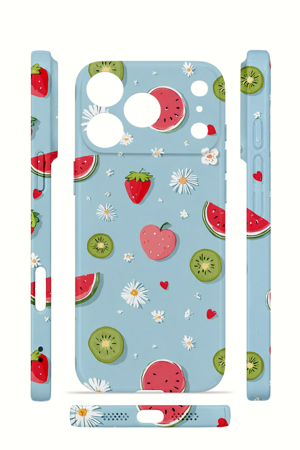 iPhone 17 Pro Max Valestra İnce Kamera Korumalı Mika Kılıf Fruit Confetti Sky