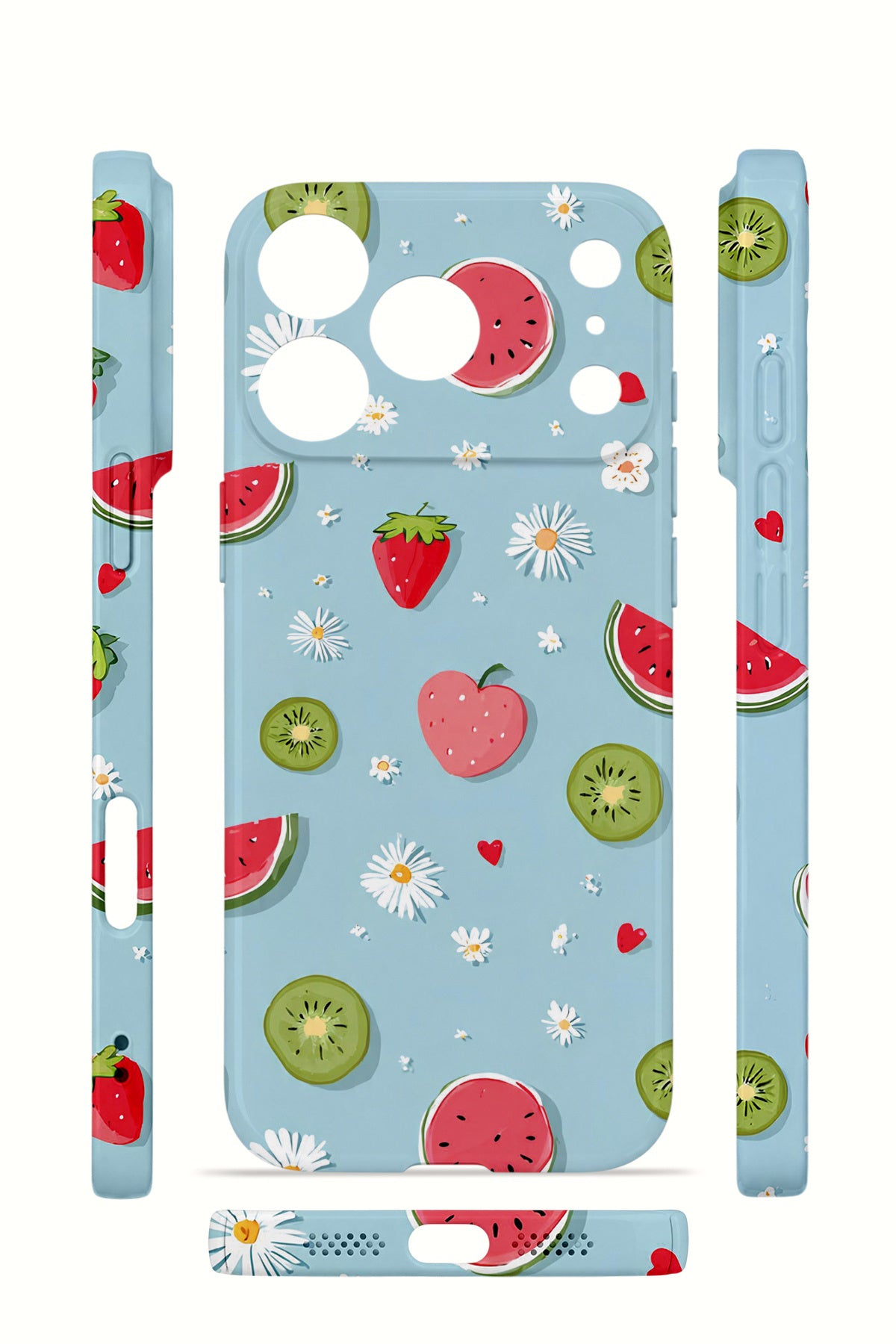 iPhone 17 Pro Max Valestra İnce Kamera Korumalı Mika Kılıf Fruit Confetti Sky