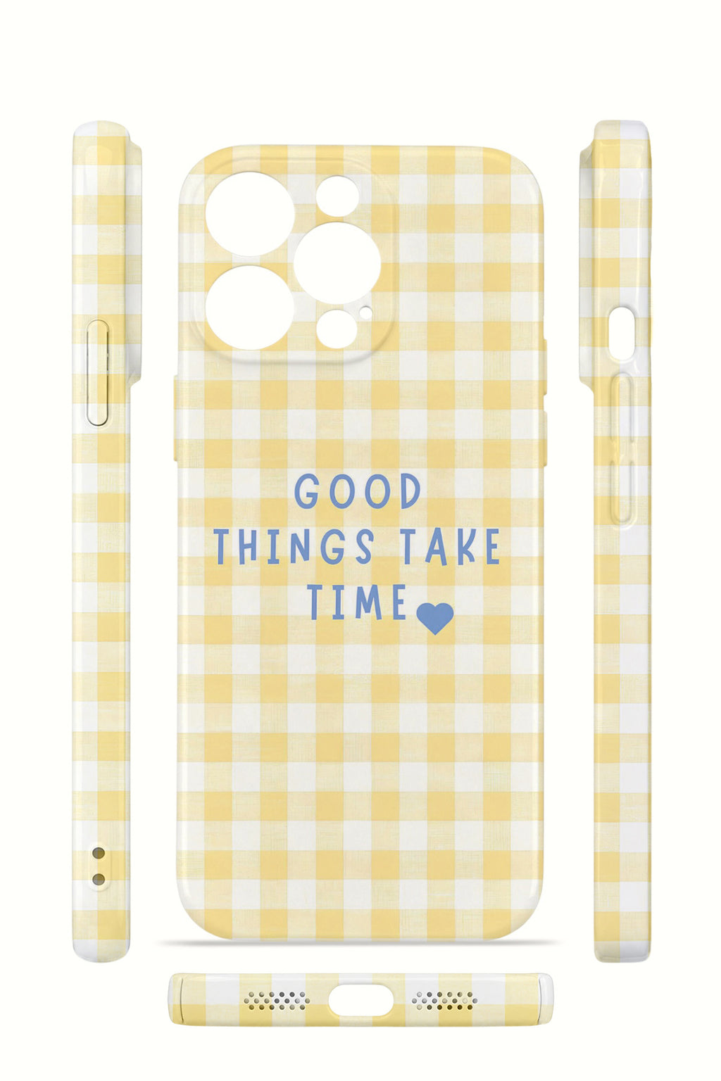 iPhone 13 Pro Valestra İnce Kamera Korumalı Mika Kılıf Good Things Gingham