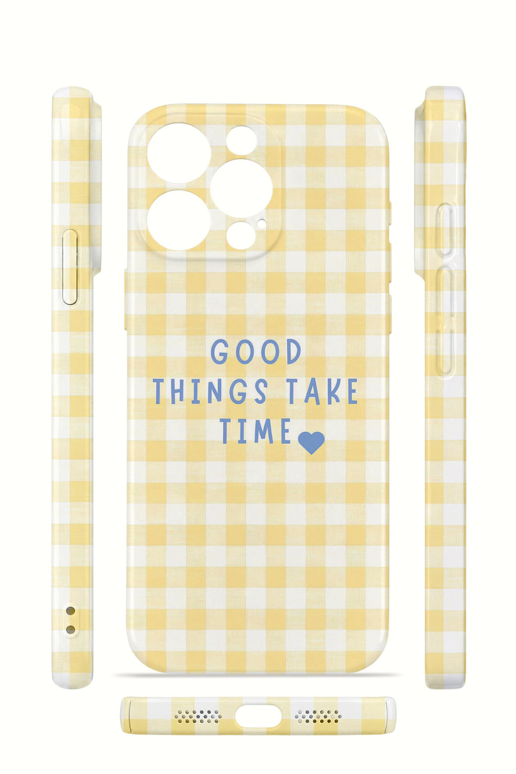 iPhone 15 Pro Valestra İnce Kamera Korumalı Mika Kılıf Good Things Gingham