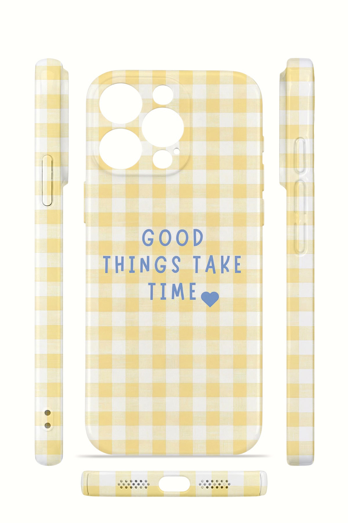 iPhone 15 Pro Valestra İnce Kamera Korumalı Mika Kılıf Good Things Gingham