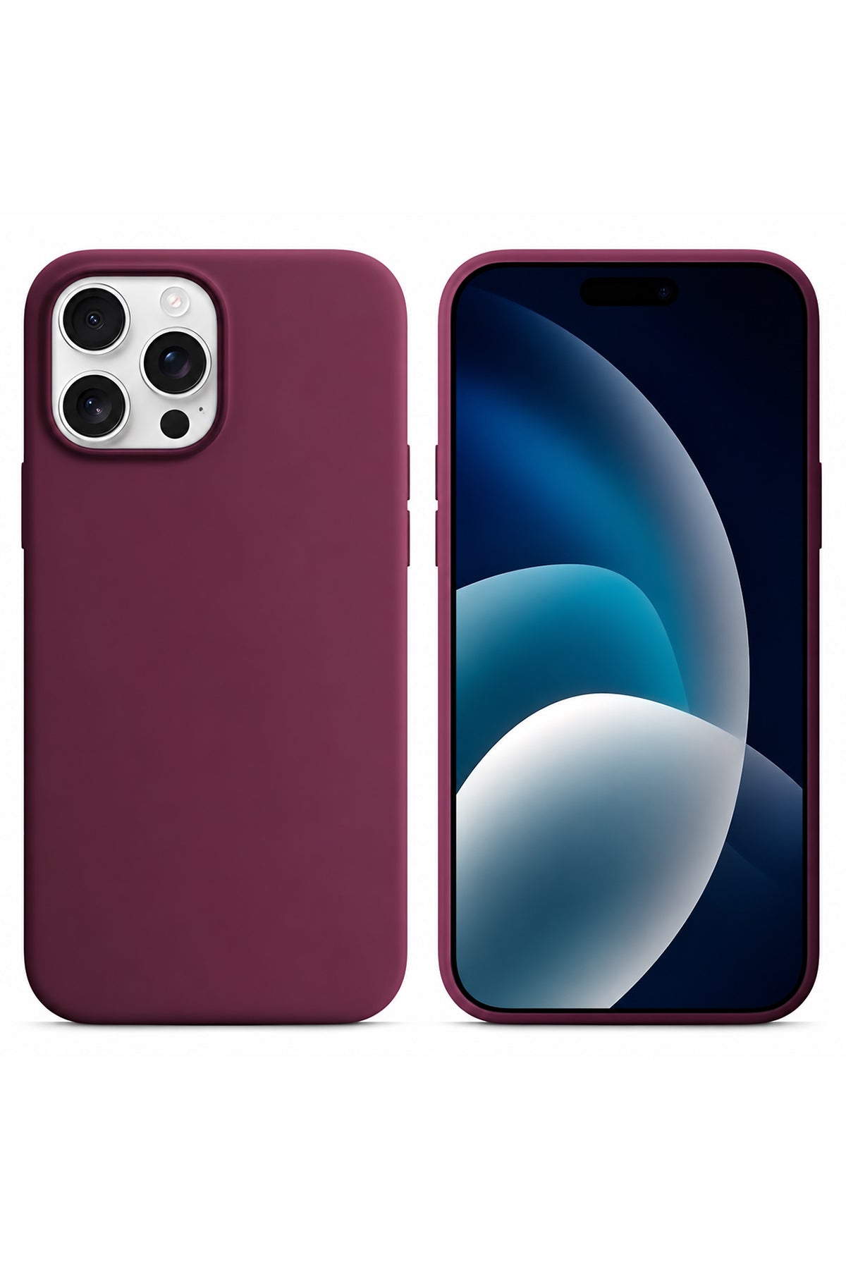 iPhone 13 Pro Soft Touch Lansman Silikon Kılıf Bordo