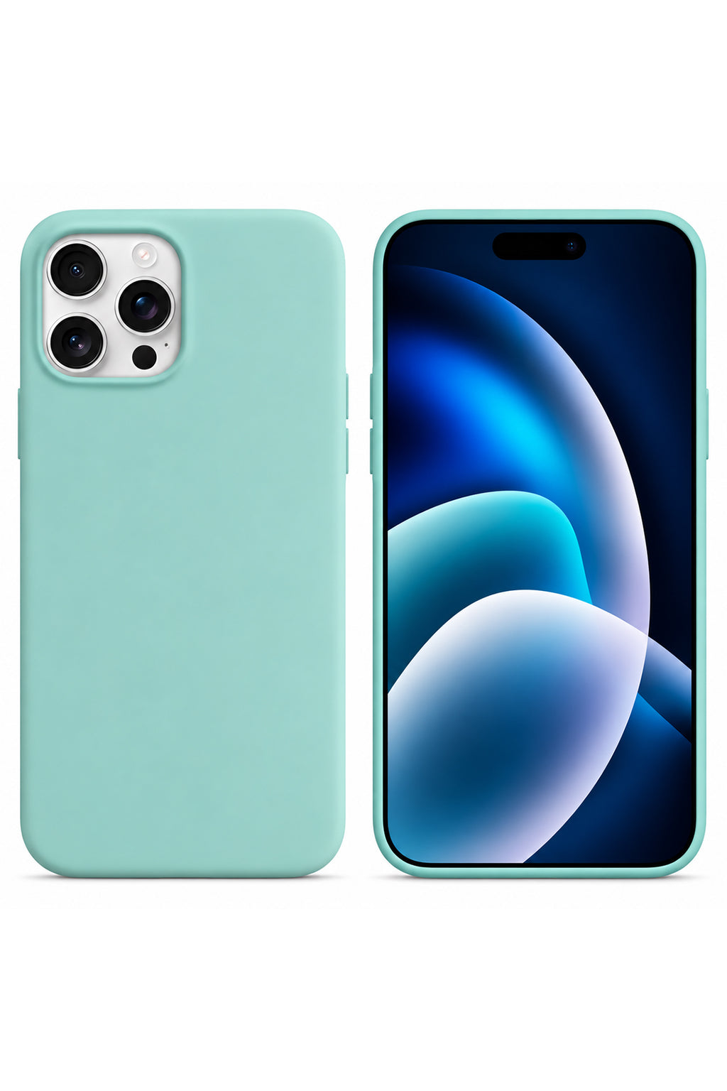 iPhone 15 Pro Max Soft Touch Lansman Silikon Kılıf Su Yeşili