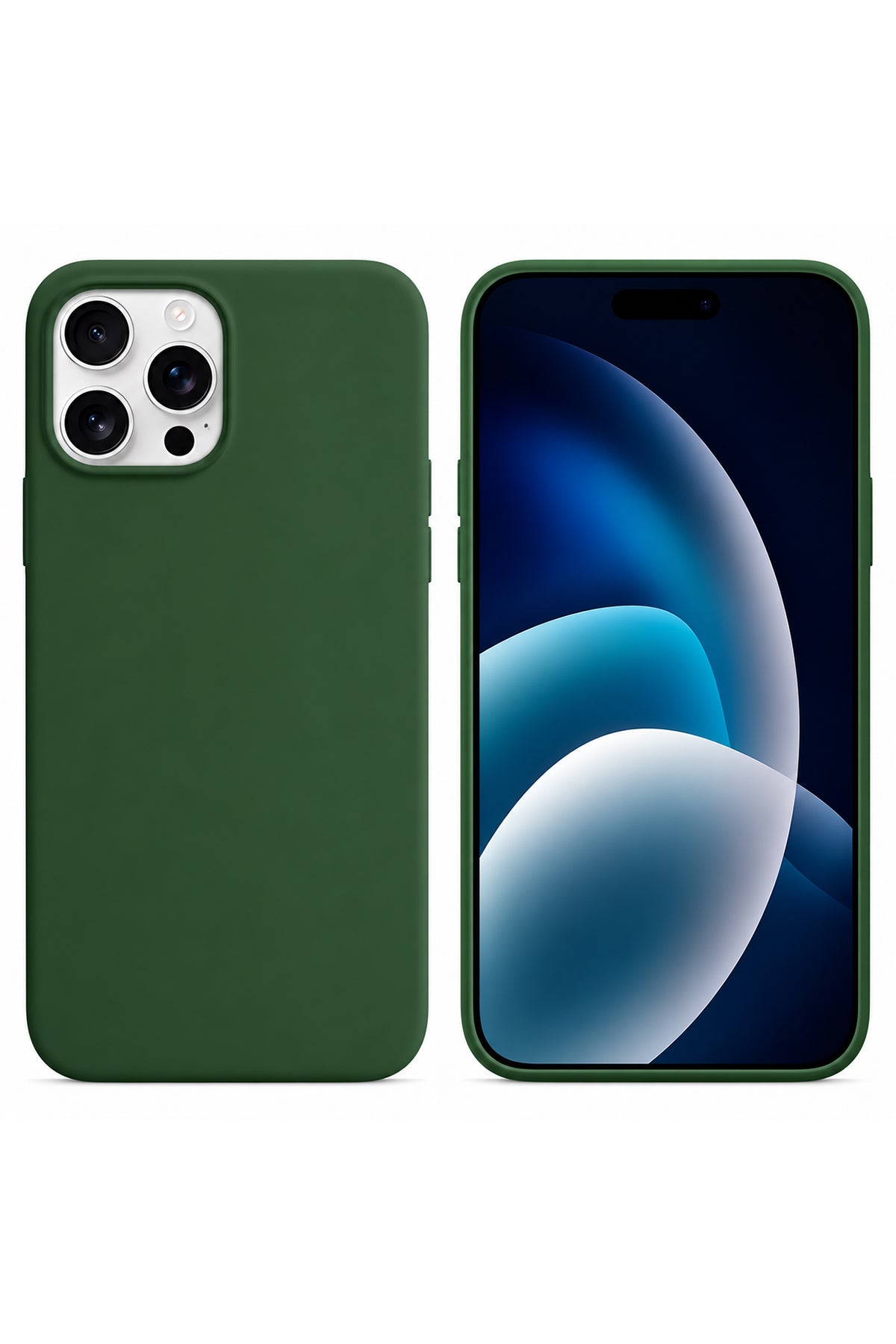iPhone 13 Pro Soft Touch Lansman Silikon Kılıf Koyu Yeşil