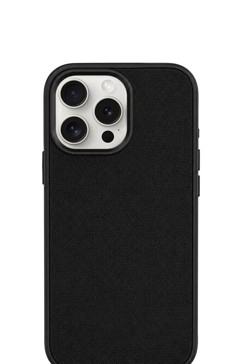 Premium Fabric Cover Obsidian Noir iPhone 16 Pro