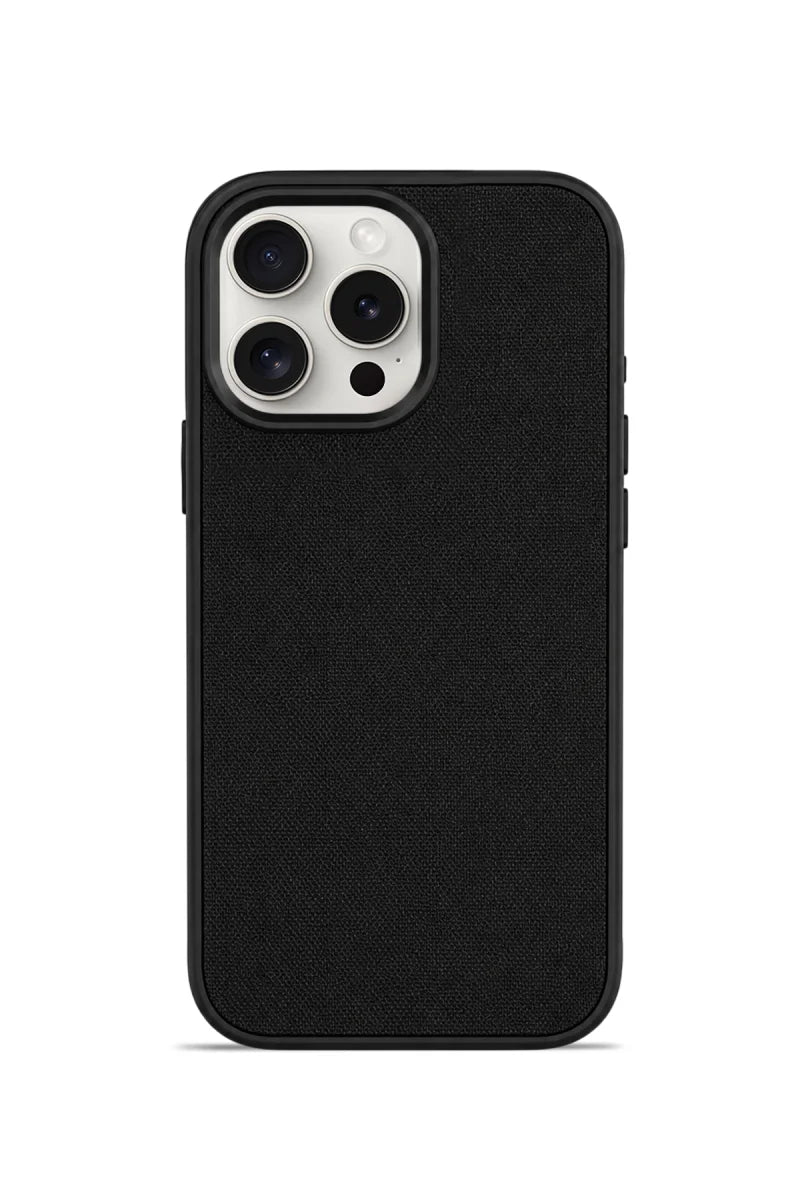 Premium Fabric Cover Obsidian Noir iPhone 16 Pro
