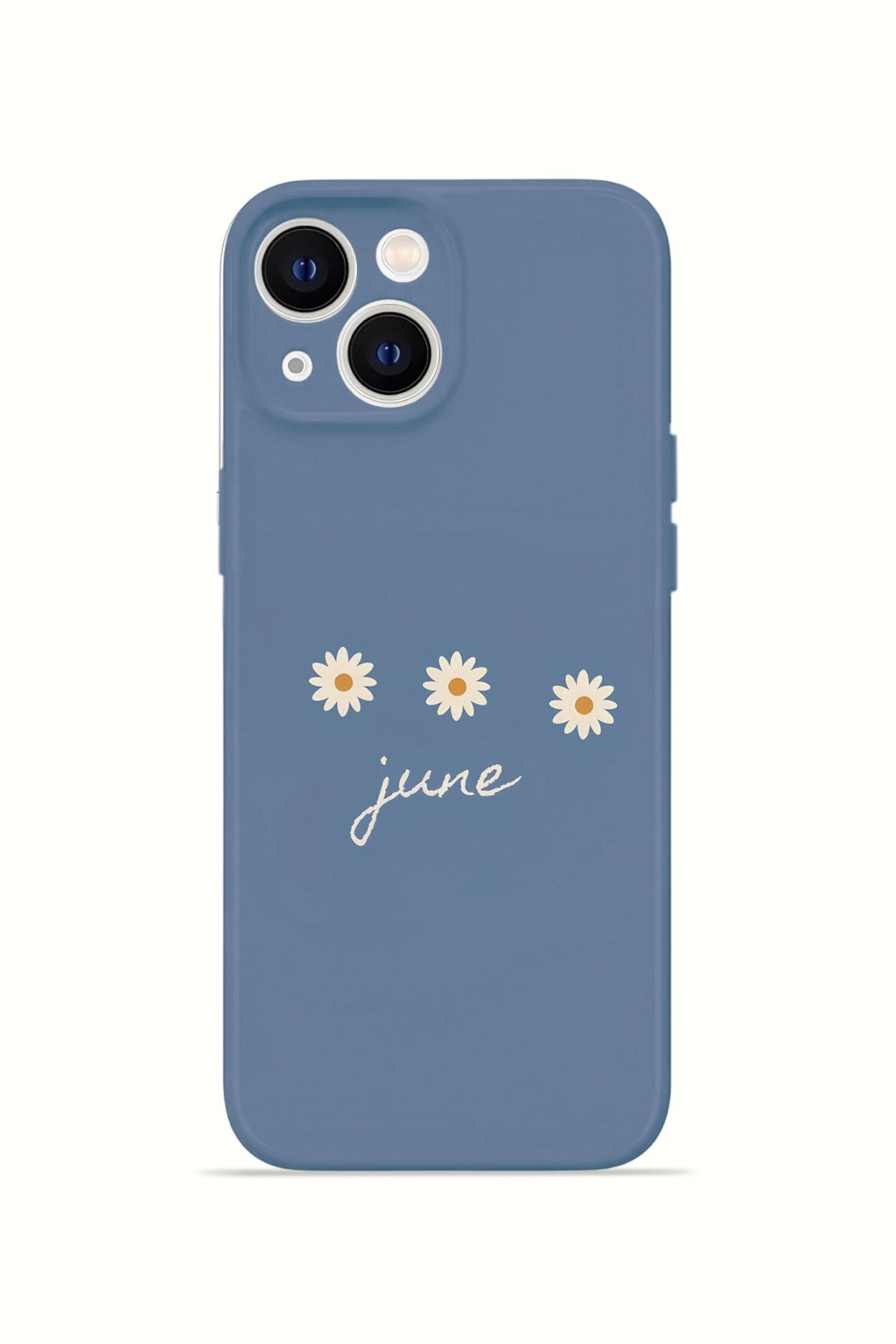 iPhone 13 Valestra İnce Kamera Korumalı Mika Kılıf June Daisy Blue