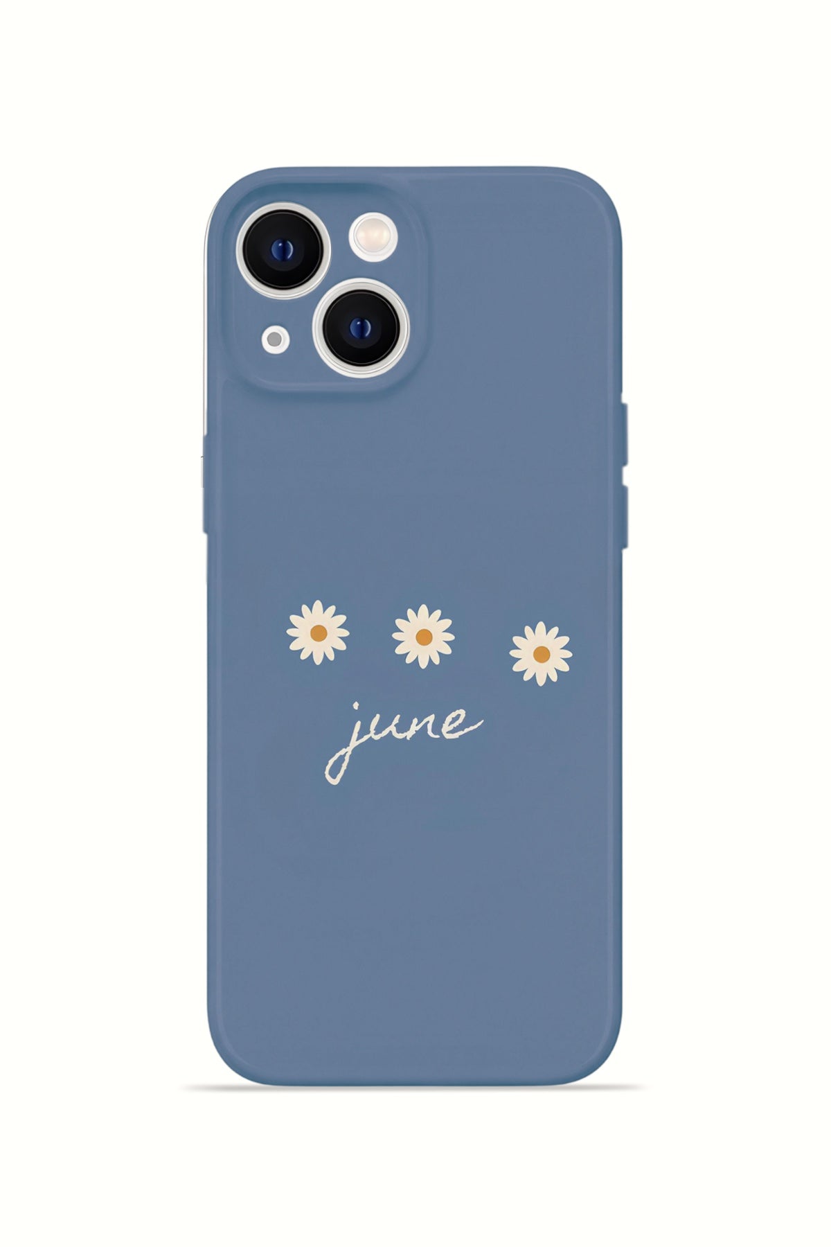 iPhone 15 Valestra İnce Kamera Korumalı Mika Kılıf June Daisy Blue
