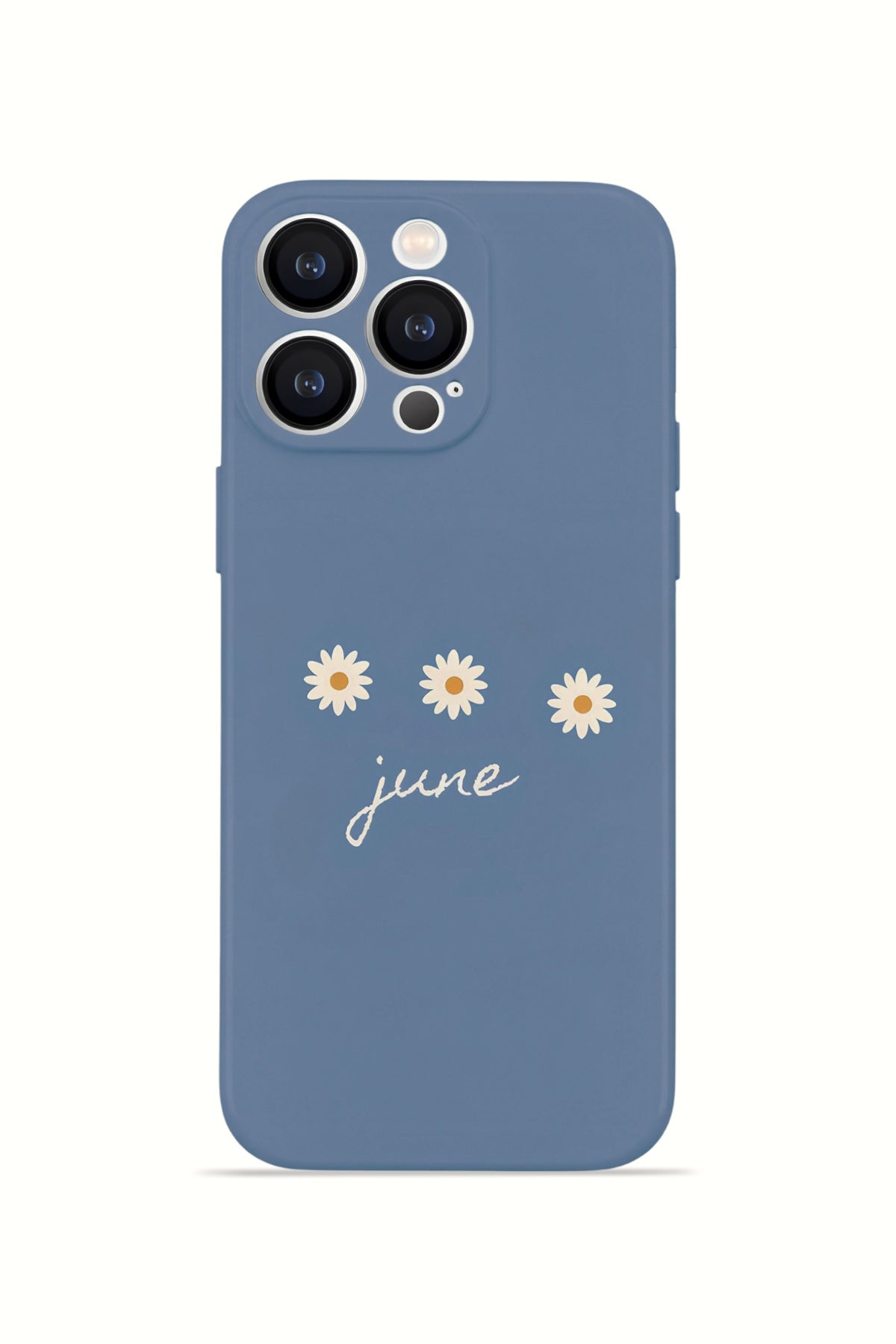 iPhone 12 Pro Valestra İnce Kamera Korumalı Mika Kılıf June Daisy Blue