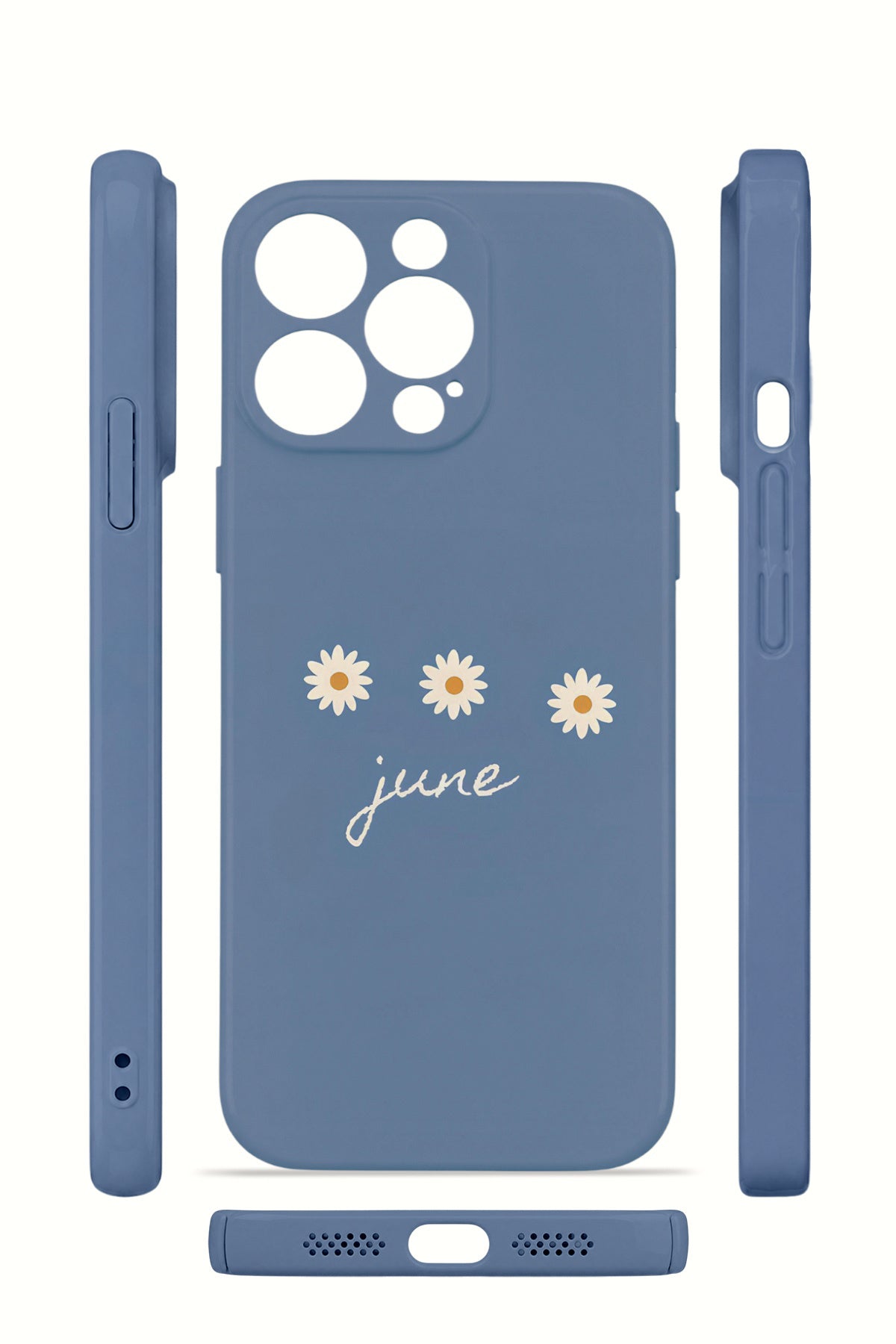 iPhone 14 Pro Max Valestra İnce Kamera Korumalı Mika Kılıf June Daisy Blue