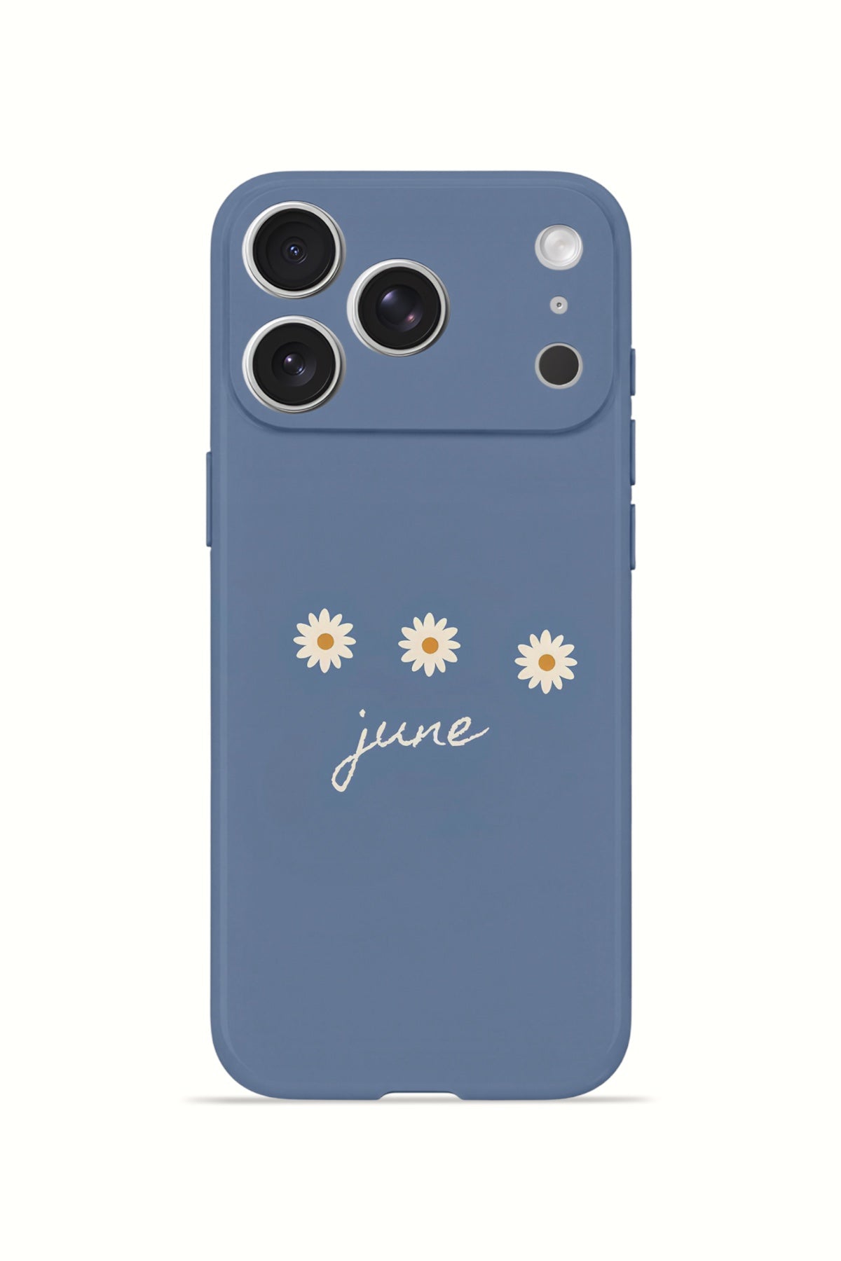 iPhone 17 Pro Valestra İnce Kamera Korumalı Mika Kılıf June Daisy Blue