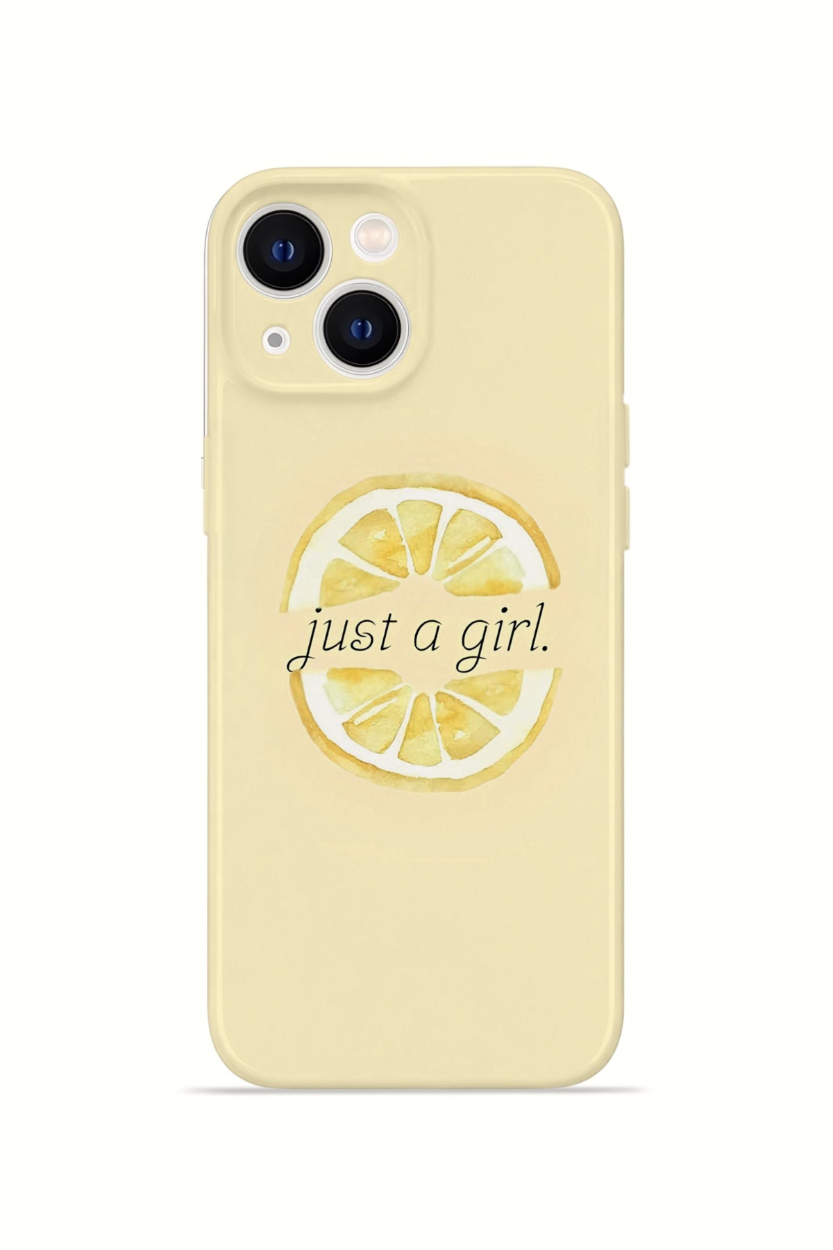 iPhone 14 Valestra İnce Kamera Korumalı Mika Kılıf Just A Girl Lemon
