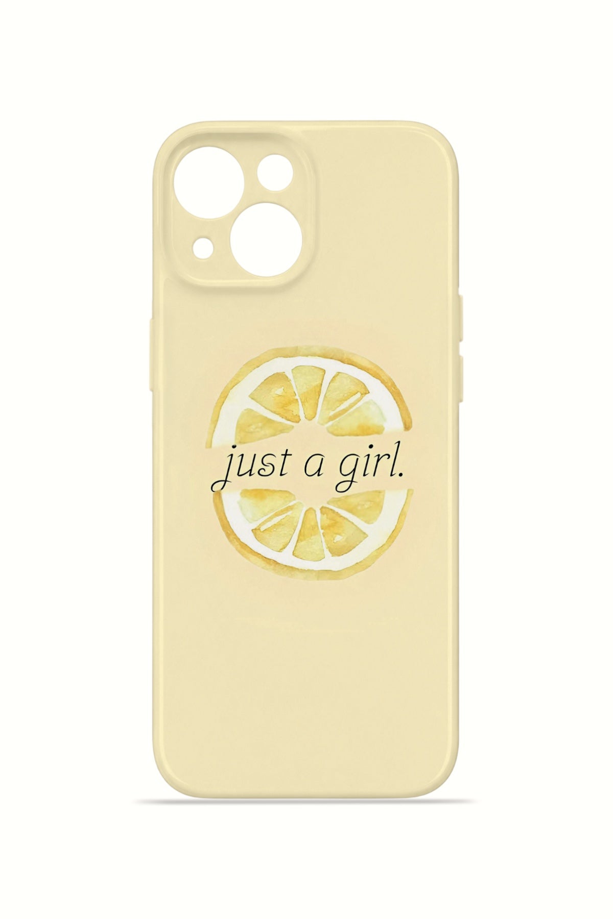 iPhone 15 Valestra İnce Kamera Korumalı Mika Kılıf Just A Girl Lemon