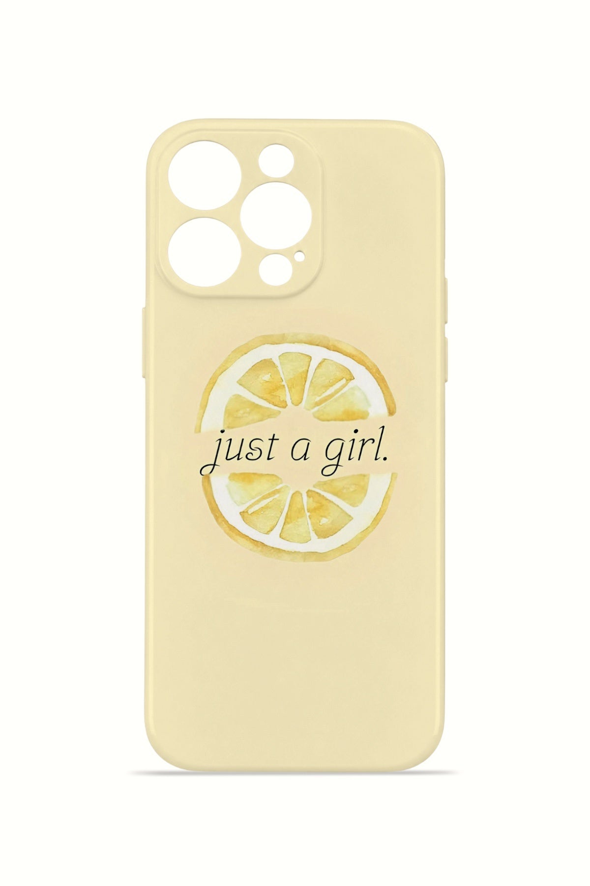 iPhone 12 Pro Valestra İnce Kamera Korumalı Mika Kılıf Just A Girl Lemon