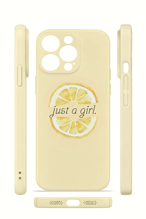 iPhone 13 Pro Max Valestra İnce Kamera Korumalı Mika Kılıf Just A Girl Lemon