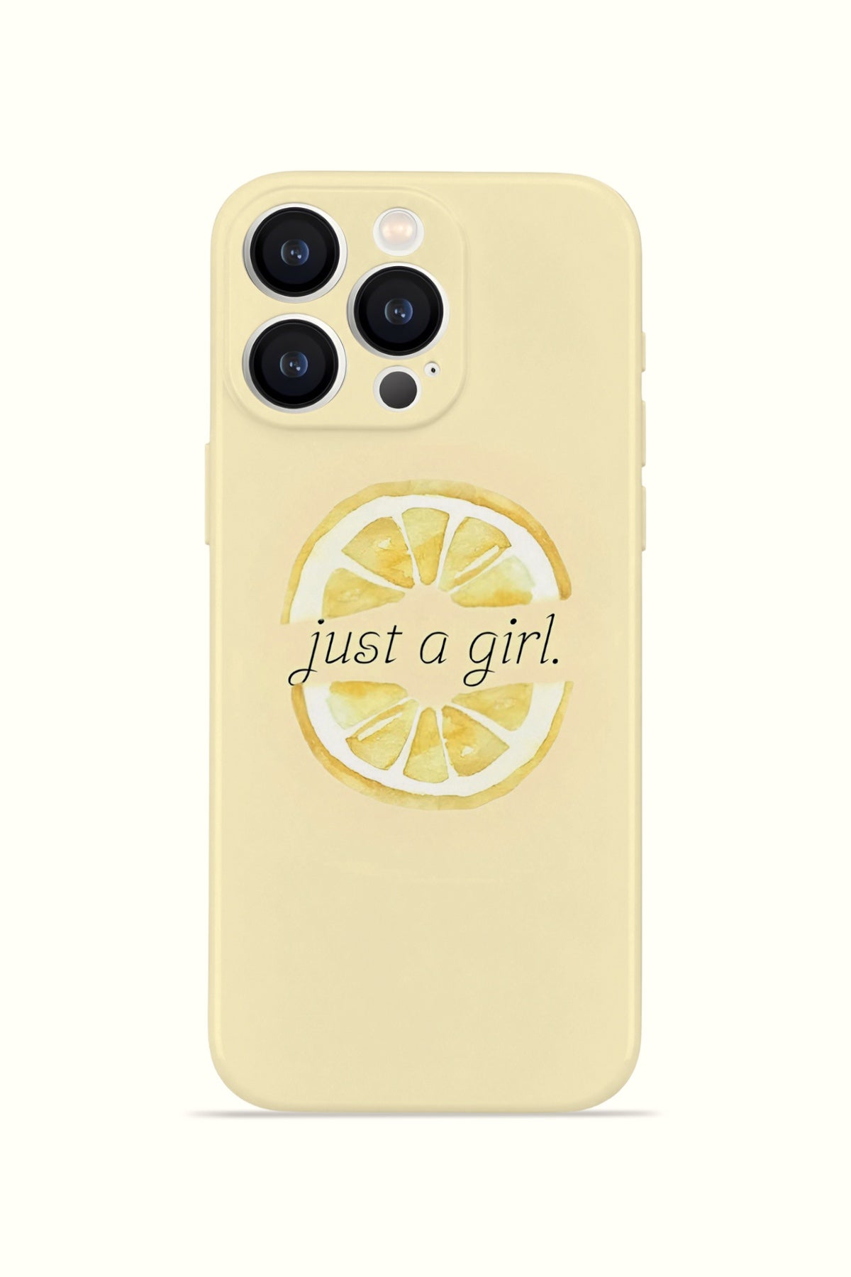 iPhone 15 Pro Max Valestra İnce Kamera Korumalı Mika Kılıf Just A Girl Lemon