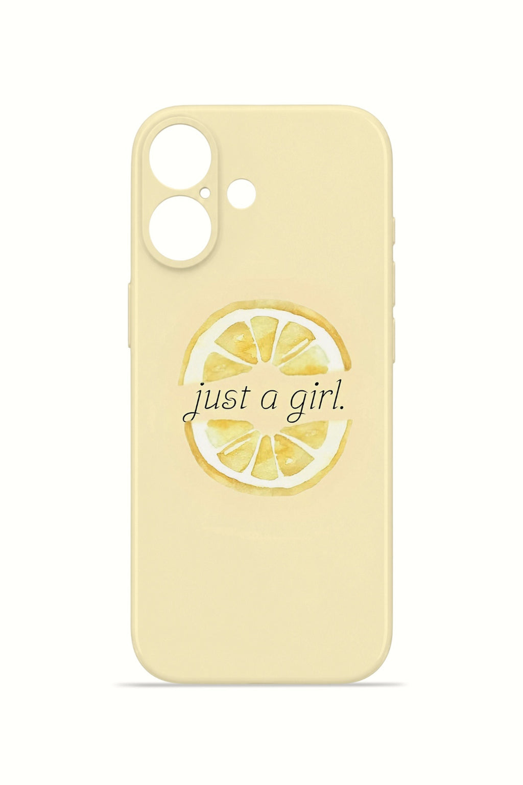 iPhone 16 Valestra İnce Kamera Korumalı Mika Kılıf Just A Girl Lemon