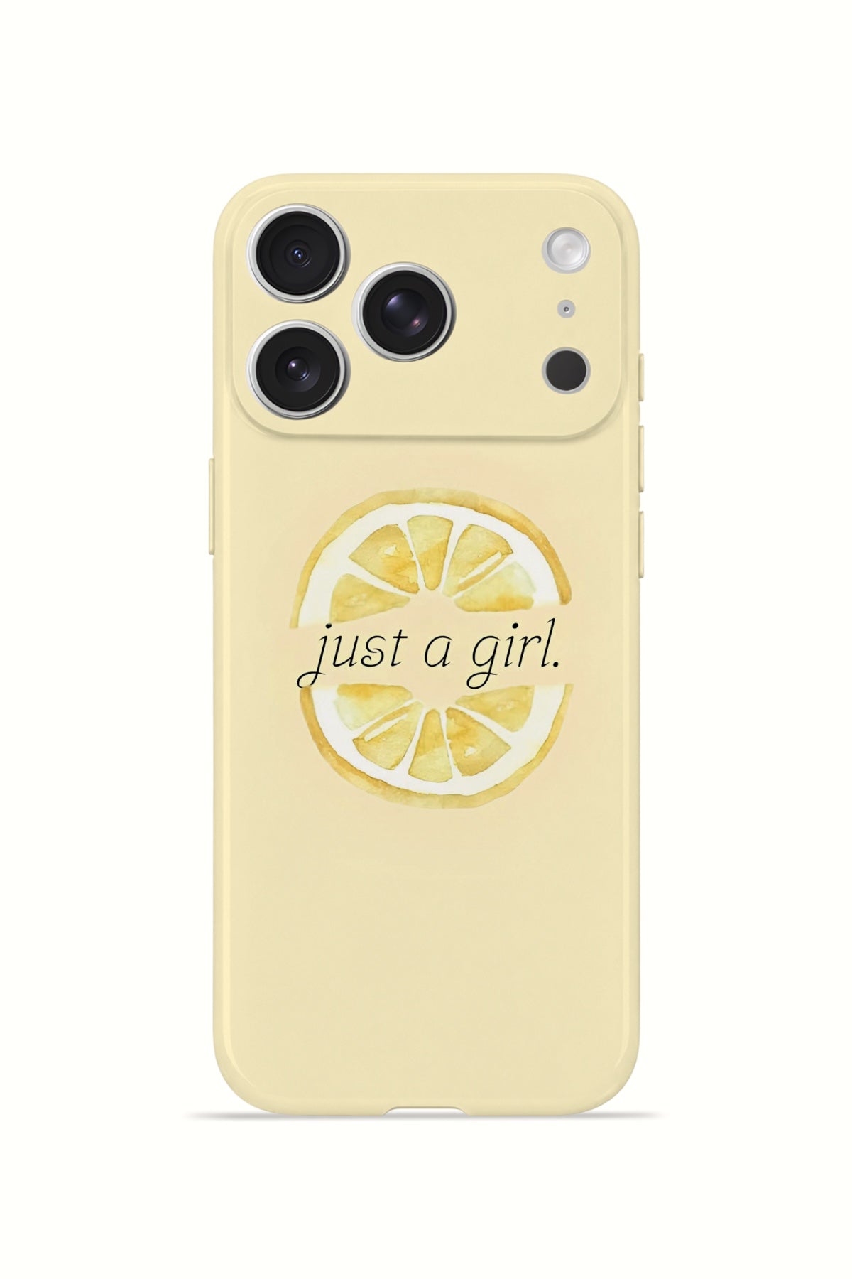 iPhone 17 Pro Valestra İnce Kamera Korumalı Mika Kılıf Just A Girl Lemon