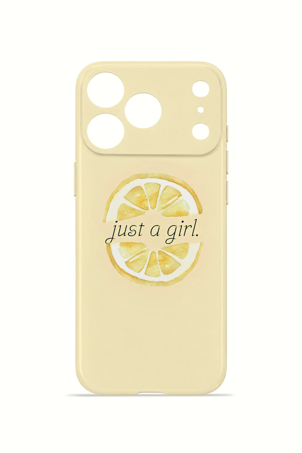 iPhone 17 Pro Valestra İnce Kamera Korumalı Mika Kılıf Just A Girl Lemon
