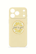 iPhone 17 Pro Valestra İnce Kamera Korumalı Mika Kılıf Just A Girl Lemon