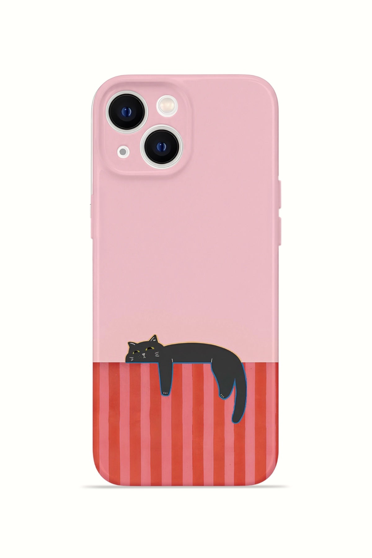 iPhone 15 Plus Valestra İnce Kamera Korumalı Mika Kılıf Lazy Cat Sunset
