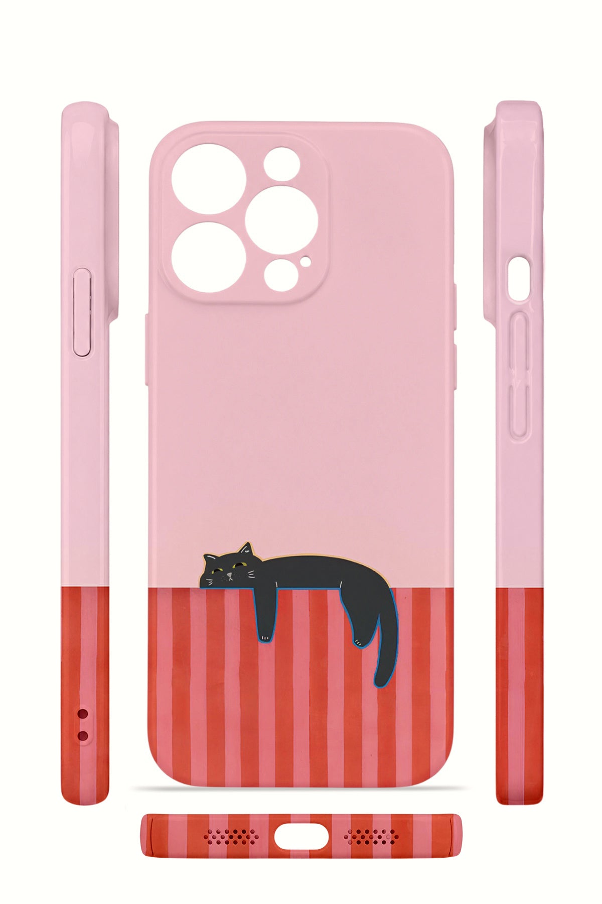 iPhone 12 Pro Valestra İnce Kamera Korumalı Mika Kılıf Lazy Cat Sunset