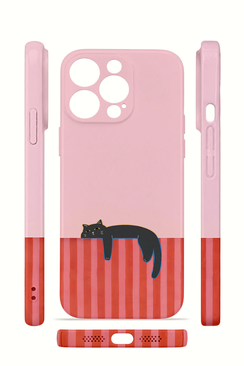 iPhone 13 Pro Max Valestra İnce Kamera Korumalı Mika Kılıf Lazy Cat Sunset