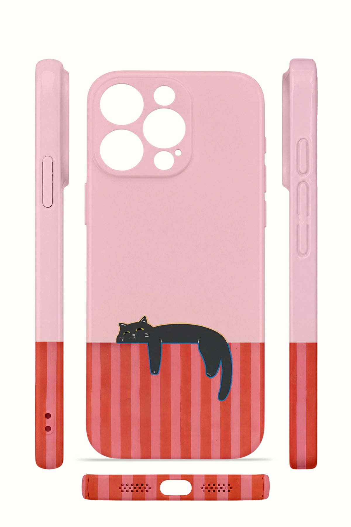 iPhone 15 Pro Max Valestra İnce Kamera Korumalı Mika Kılıf Lazy Cat Sunset
