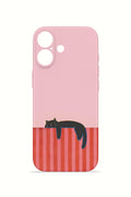 iPhone 16 Plus Valestra İnce Kamera Korumalı Mika Kılıf Lazy Cat Sunset