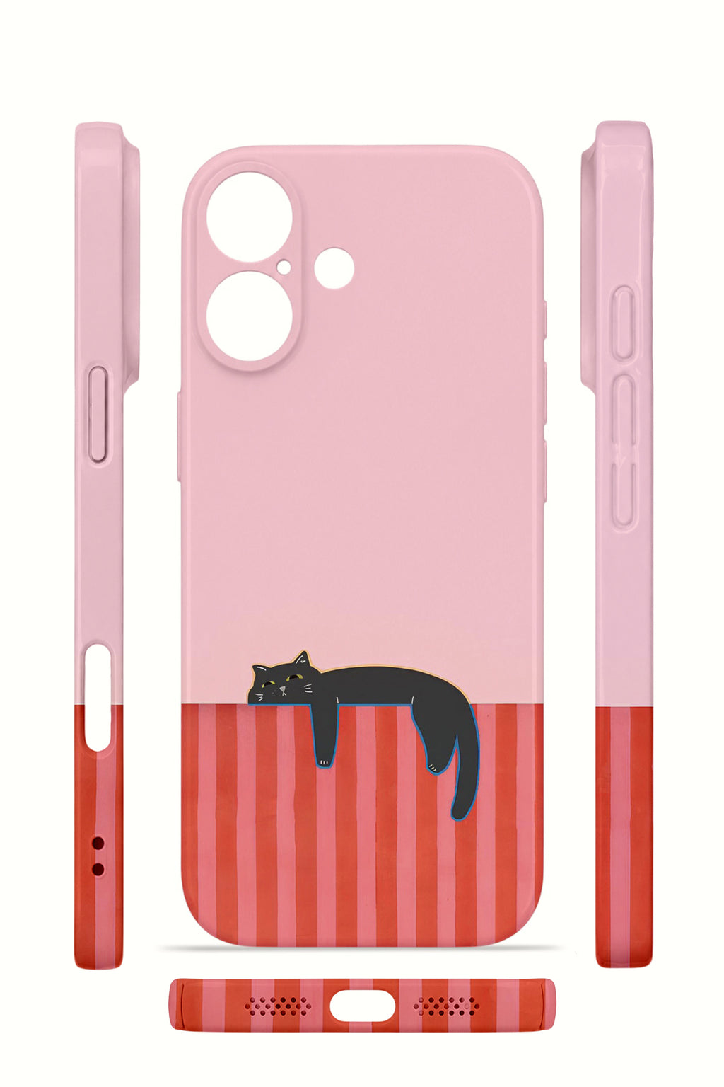 iPhone 16 Valestra İnce Kamera Korumalı Mika Kılıf Lazy Cat Sunset
