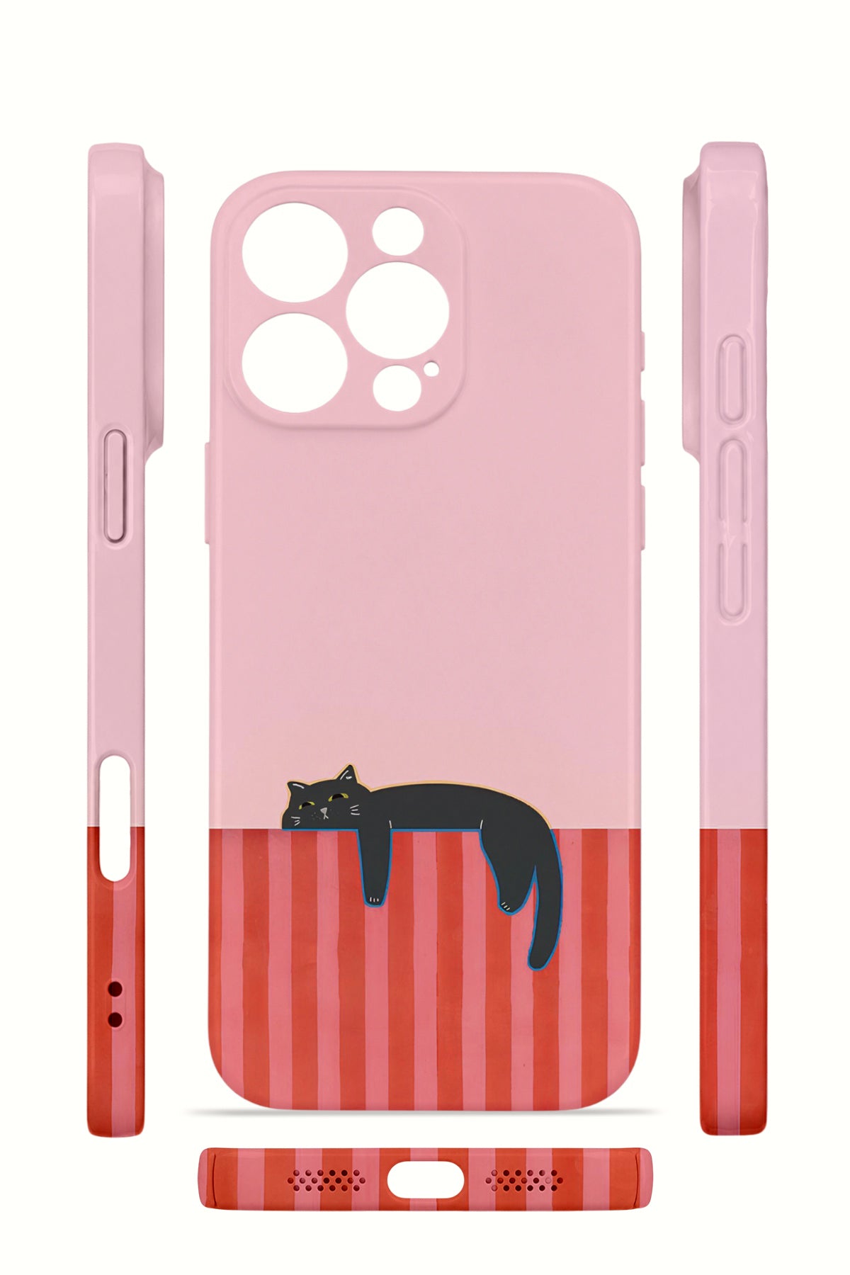 iPhone 16 Pro Valestra İnce Kamera Korumalı Mika Kılıf Lazy Cat Sunset