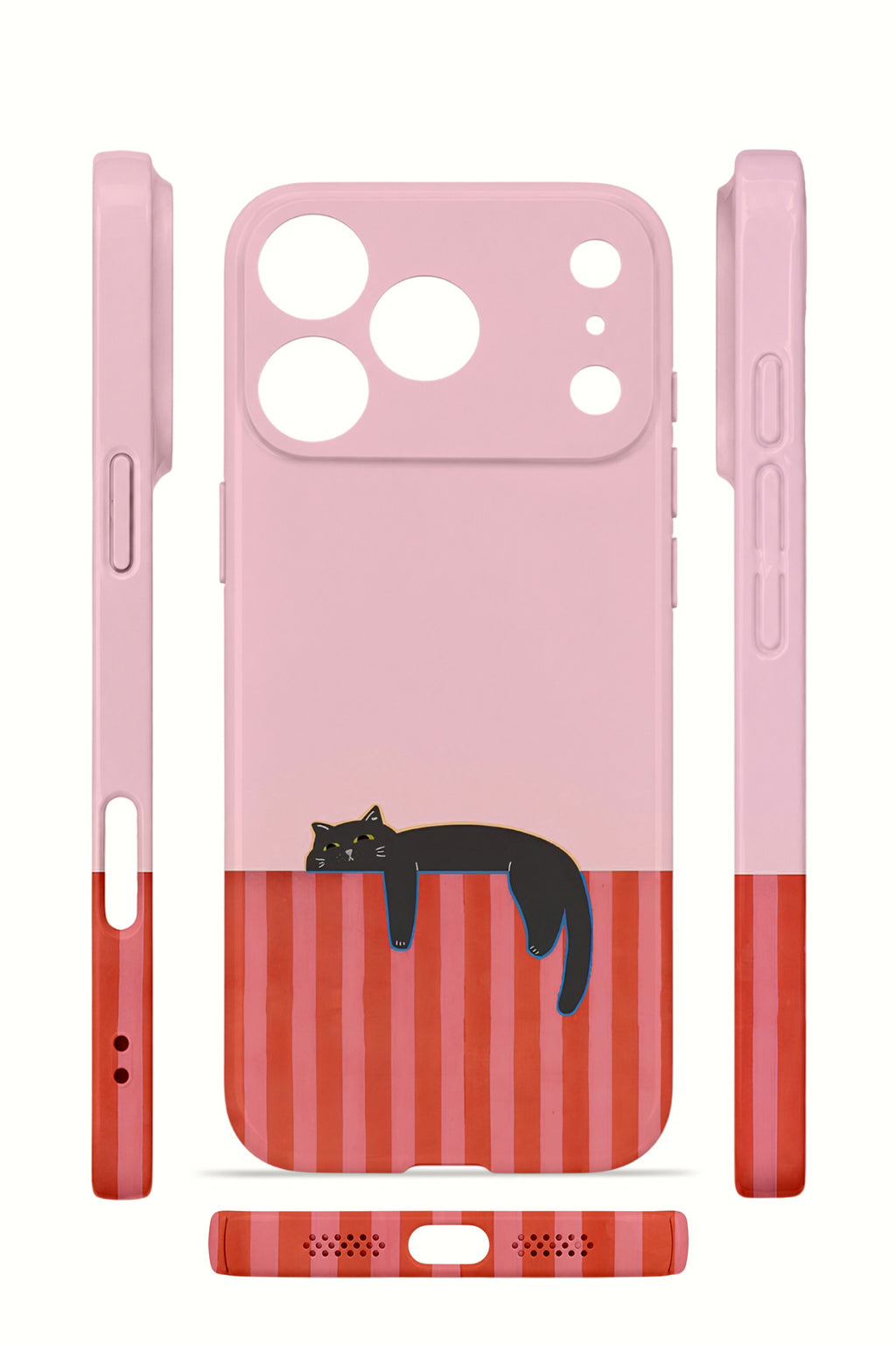iPhone 17 Pro Valestra İnce Kamera Korumalı Mika Kılıf Lazy Cat Sunset