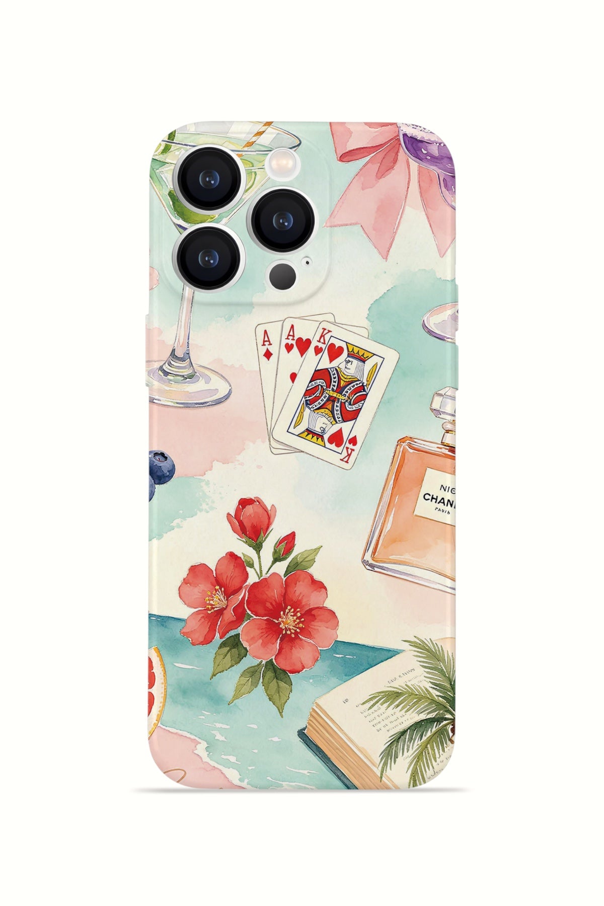 iPhone 12 Pro Valestra İnce Kamera Korumalı Mika Kılıf Mediterranean Holiday Collage