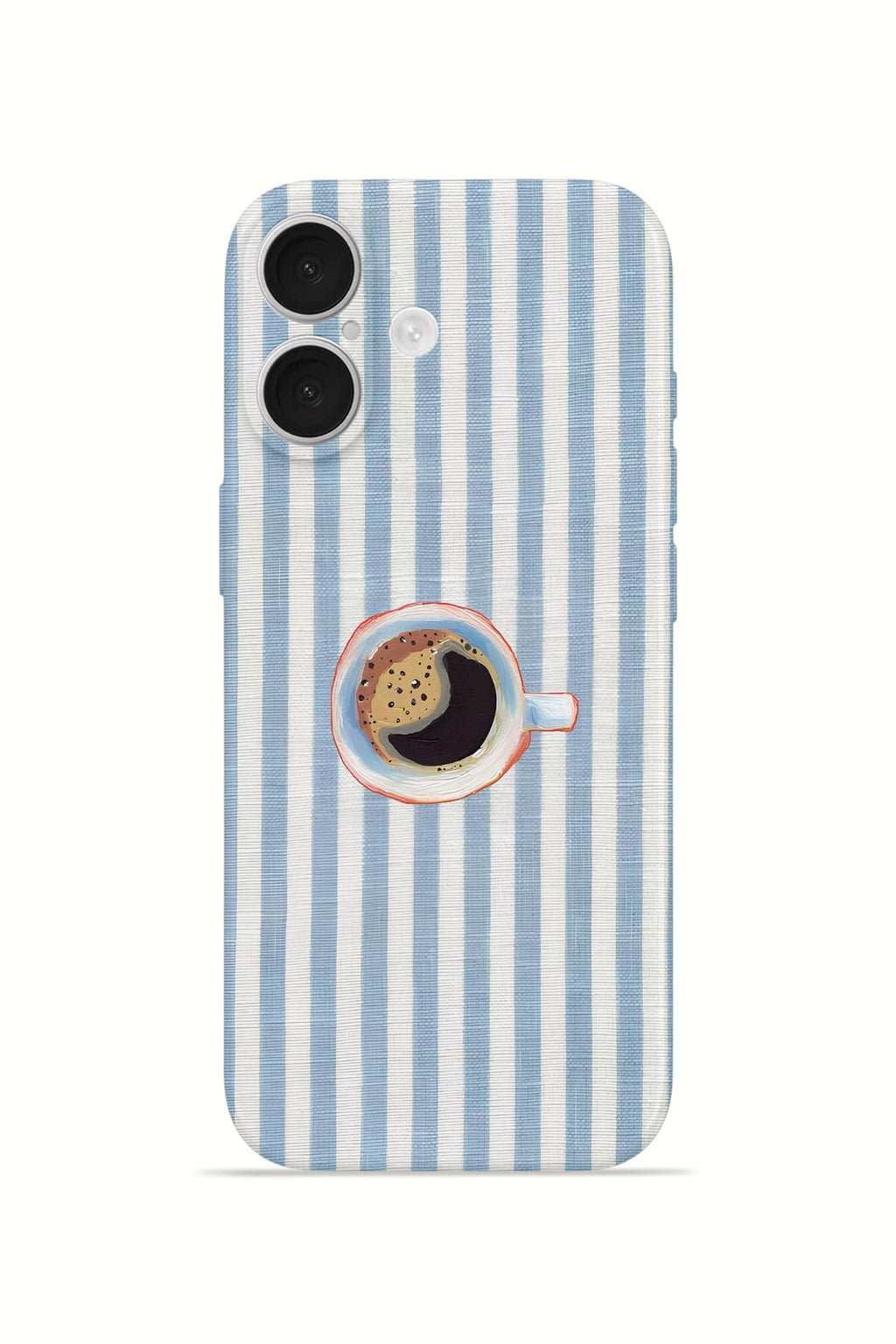 iPhone 16 Valestra İnce Kamera Korumalı Mika Kılıf Morning Coffee Stripe