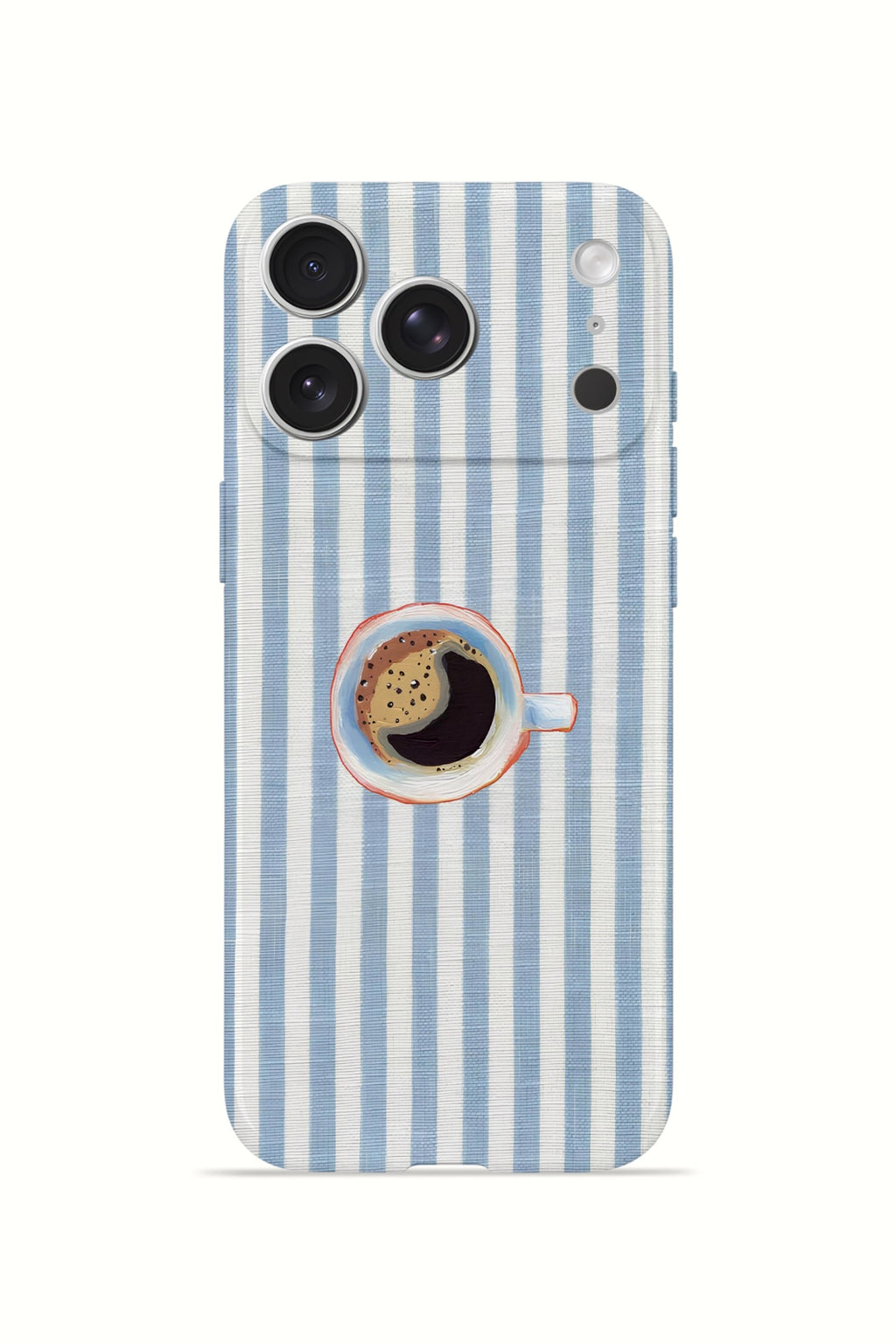 iPhone 17 Pro Valestra İnce Kamera Korumalı Mika Kılıf Morning Coffee Stripe