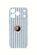 iPhone 17 Pro Valestra İnce Kamera Korumalı Mika Kılıf Morning Coffee Stripe