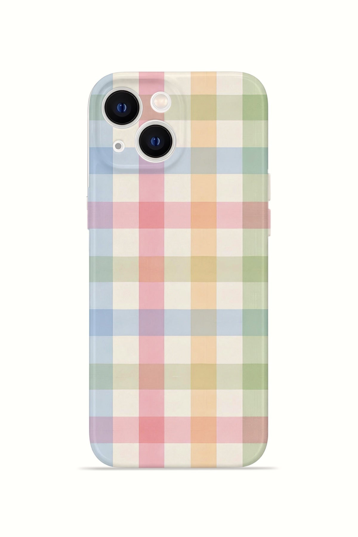 iPhone 15 Valestra İnce Kamera Korumalı Mika Kılıf Pastel Gingham
