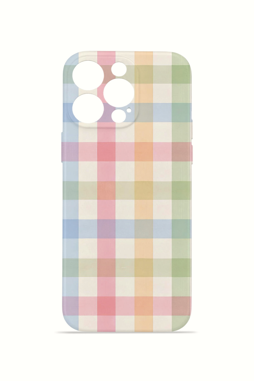 iPhone 12 Pro Valestra İnce Kamera Korumalı Mika Kılıf Pastel Gingham