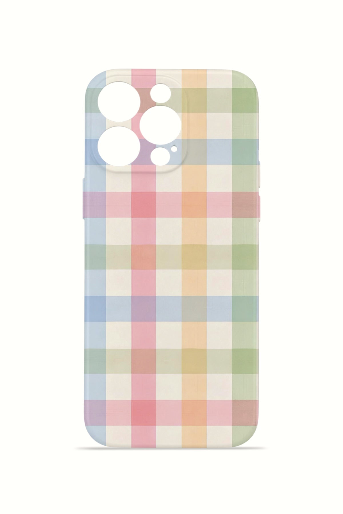 iPhone 12 Pro Valestra İnce Kamera Korumalı Mika Kılıf Pastel Gingham