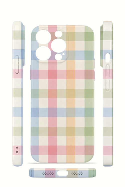 iPhone 13 Pro Max Valestra İnce Kamera Korumalı Mika Kılıf Pastel Gingham