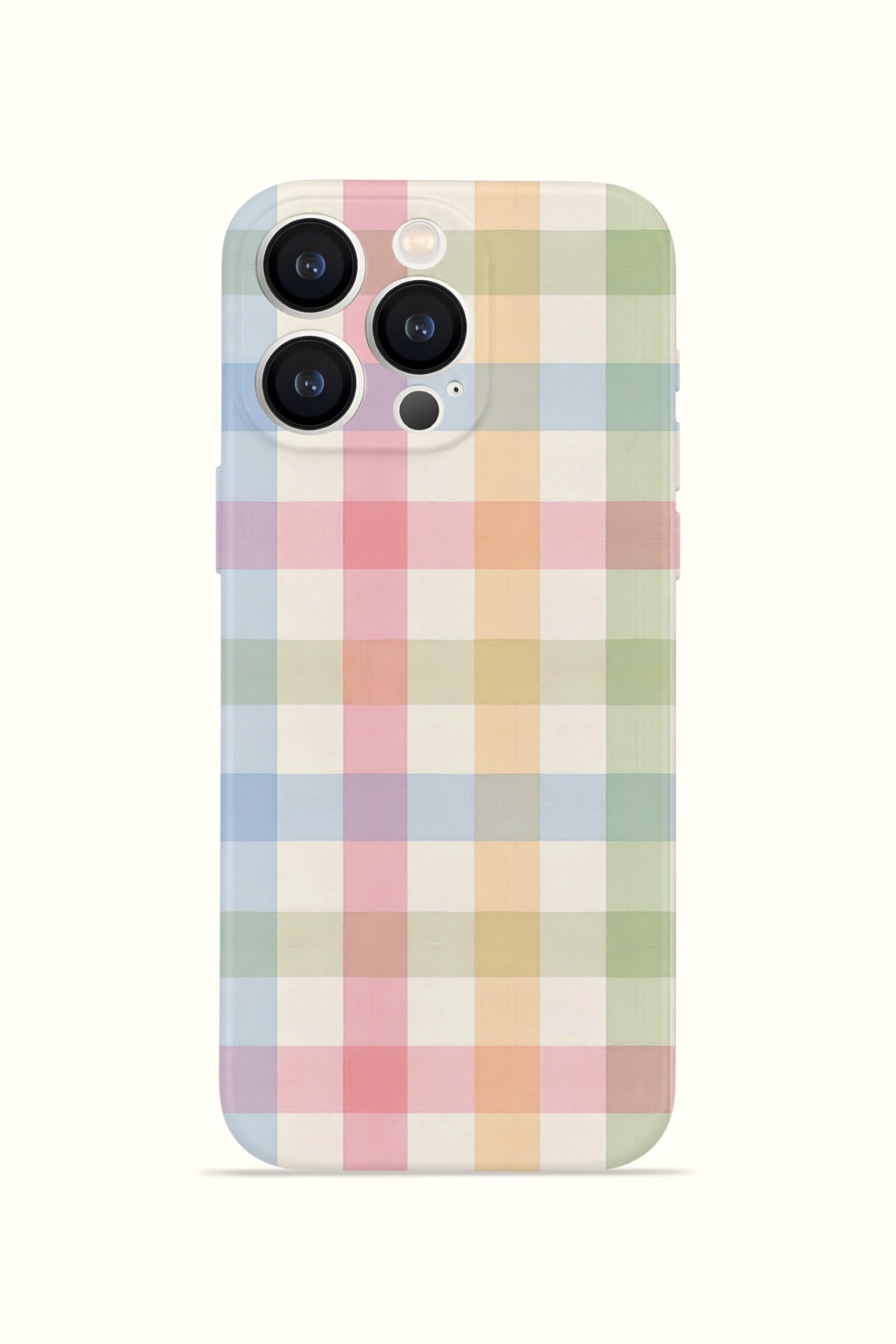 iPhone 15 Pro Max Valestra İnce Kamera Korumalı Mika Kılıf Pastel Gingham