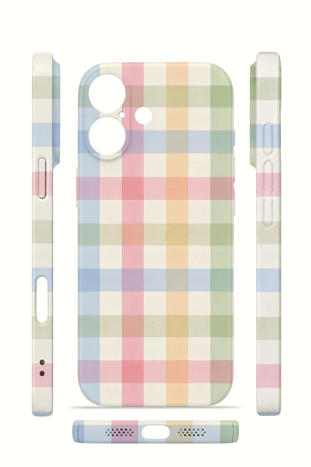 iPhone 17 Valestra İnce Kamera Korumalı Mika Kılıf Pastel Gingham