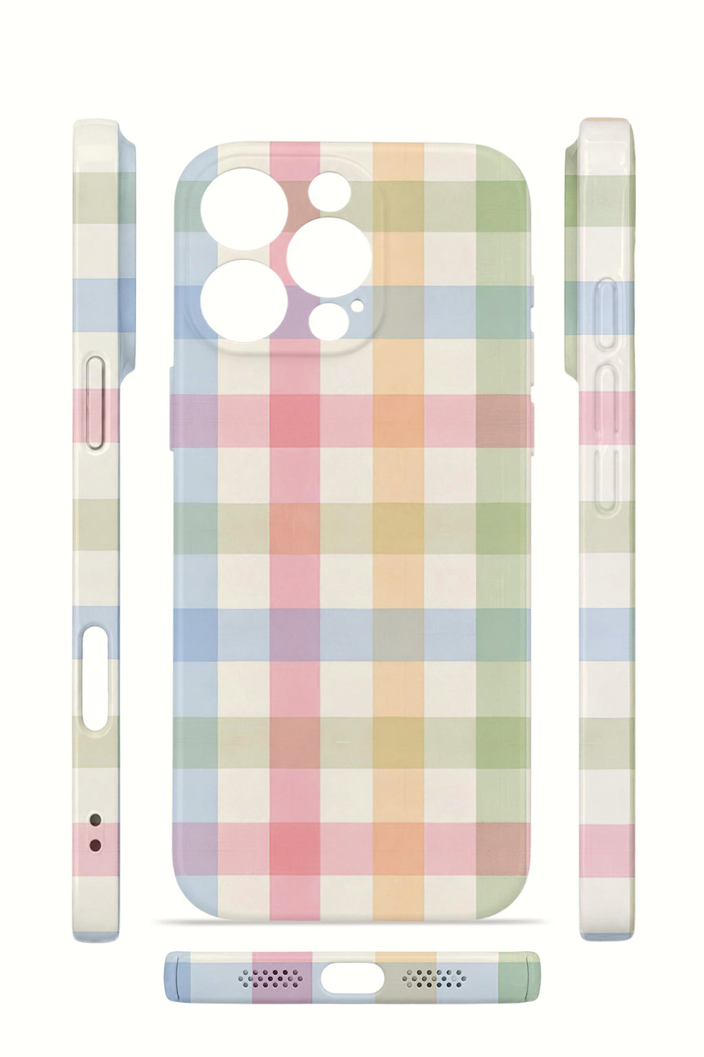 iPhone 16 Pro Max Valestra İnce Kamera Korumalı Mika Kılıf Pastel Gingham