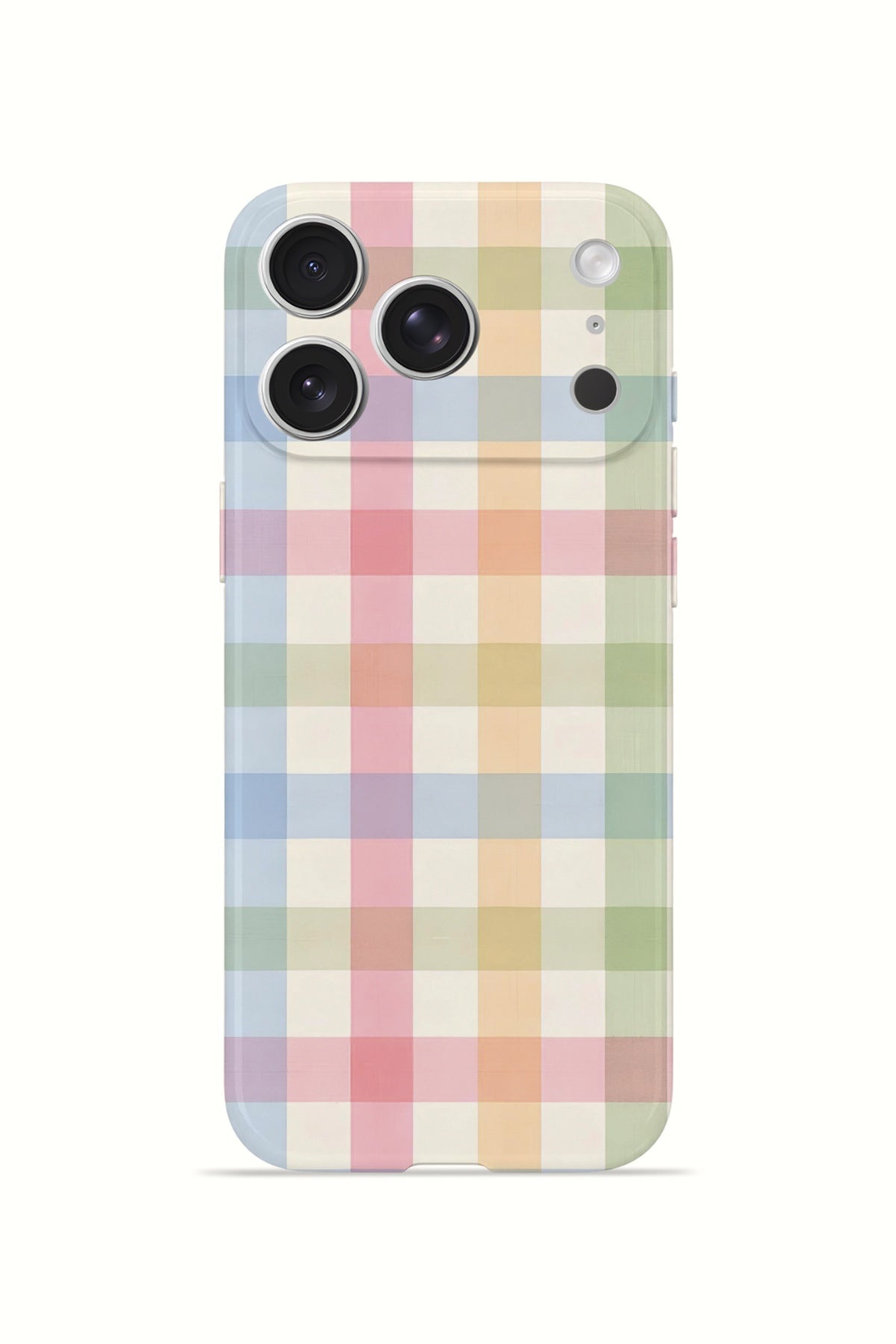 iPhone 17 Pro Max Valestra İnce Kamera Korumalı Mika Kılıf Pastel Gingham