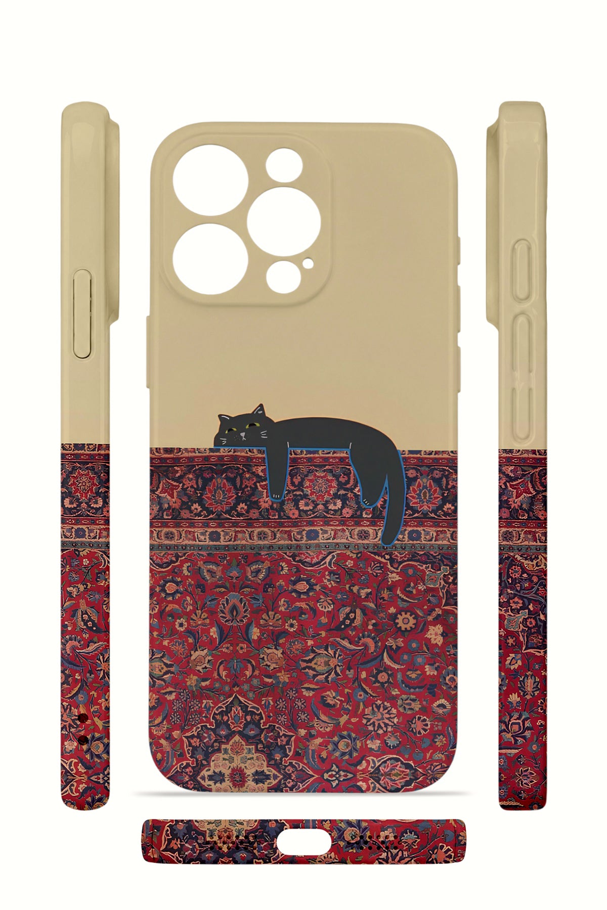 iPhone 15 Pro Valestra İnce Kamera Korumalı Mika Kılıf Persian Cat Lounge
